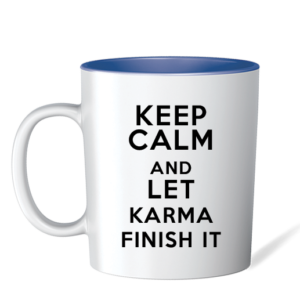 Cana personalizata cu mesaj Keep calm 8 albastra 1