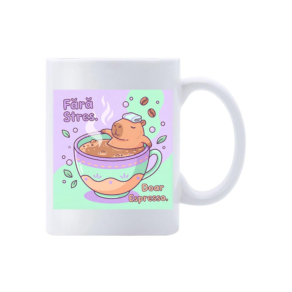 Cană Fără Stres 2 Cană Fără Stres – cană comică cu capybara
