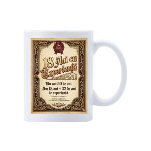Cană 18 ani plus... – cană personalizată aniversară