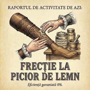 Cană Frectie la un picior de lemn 5 Cană Frectie la un picior de lemn – cană comică ceramică