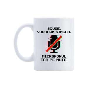 Cană Sunt pe Mute – cană comică ceramică
