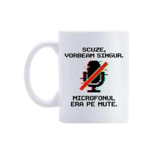 Cană Sunt pe Mute – cană comică ceramică