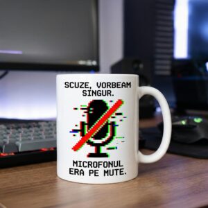 Cană Sunt pe Mute – cană comică ceramică