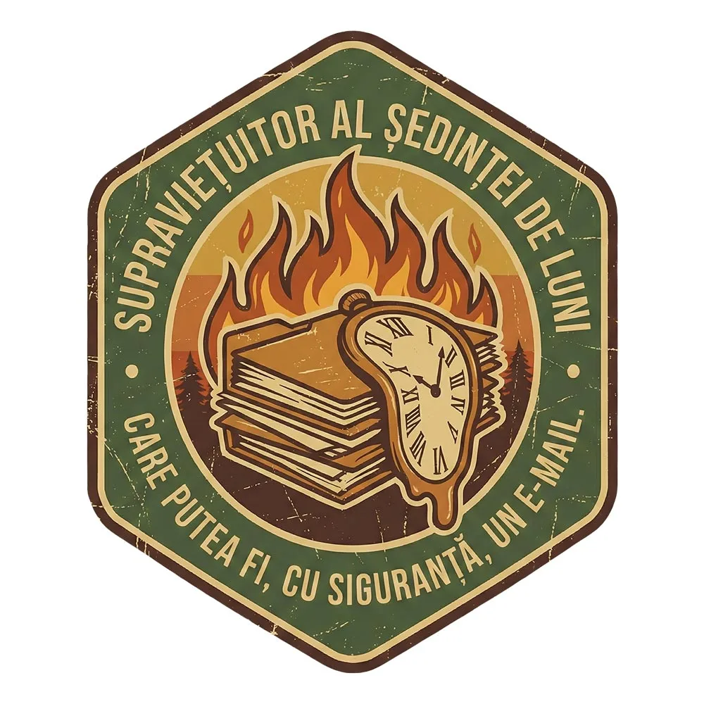 Cană Supravietuitor Ședinta 3 Design - Cana Supraviețuitor Sedință – cană ceramică comică